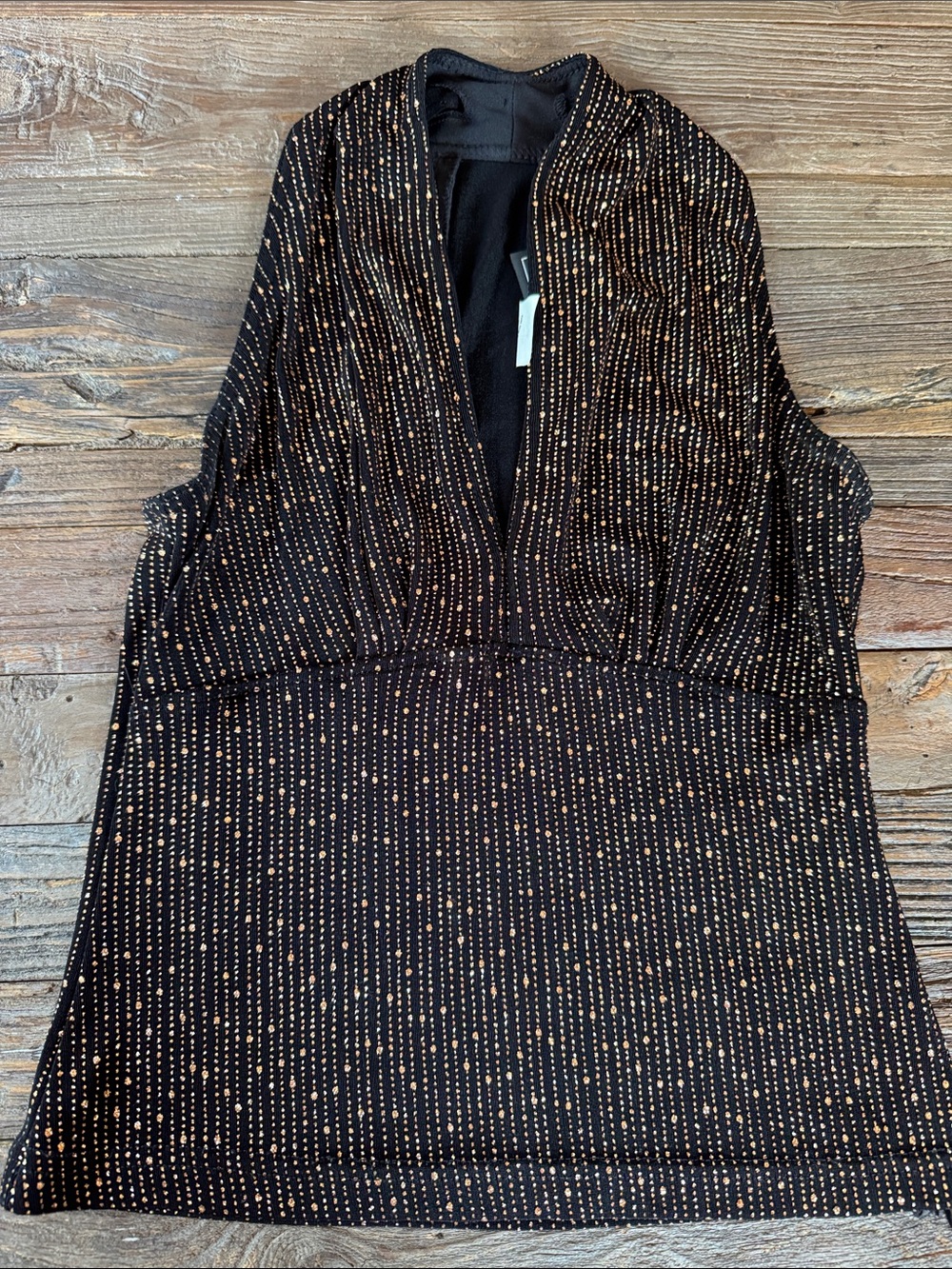 Jessica Howard evenings vintage 80’s disco era bronze metallic  black set Small - Picture 7 of 15